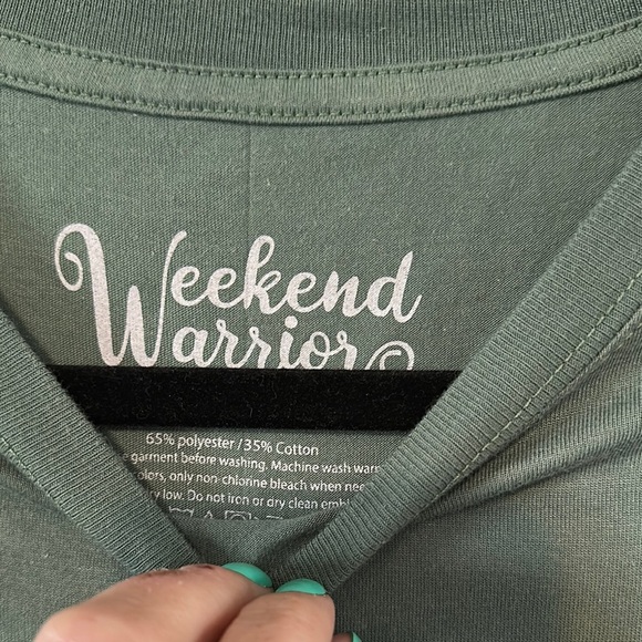 Graphic Green Tee with Pink Floral Accents - Picture 4 of 7